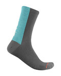 CASTELLI Klassische Fahrradsocken - BANDITO WOOL 18 - Hellblau/Grau