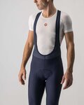 CASTELLI Lange Fahrradhose mit Trägern - ENTRATA WINTER - Blau
