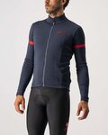CASTELLI Langarm Fahrradtrikot für den Winter - FONDO 2 WINTER - Blau