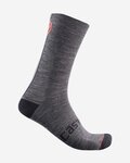 CASTELLI Klassische Fahrradsocken - RACING STRIPE  - Grau
