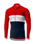 CASTELLI Langarm Fahrradtrikot für den Sommer - PROLOGO VI SUMMER - Blau/Rot/Beige