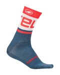 CASTELLI Klassische Fahrradsocken - FREE KIT 13 - Rot/Hellblau/Weiß/Blau