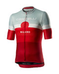 CASTELLI Kurzarm Fahrradtrikot - MILANO - Grau/bordeaux/Rot