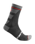 CASTELLI Klassische Fahrradsocken - TROFEO 15 - Grau/Schwarz