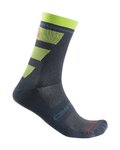 CASTELLI Klassische Fahrradsocken - TROFEO 15 - Grau/Blau/Hellgrün
