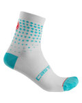 CASTELLI Klassische Fahrradsocken - PUNTINI LADY - Hellblau/Weiß