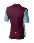 CASTELLI Kurzarm Fahrradtrikot - ENTRATA V - bordeaux/Hellblau