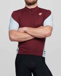 CASTELLI Kurzarm Fahrradtrikot - ENTRATA V - bordeaux/Hellblau