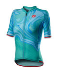 CASTELLI Kurzarm Fahrradtrikot - CLIMBER'S 2.0 LADY - Türkis/Blau