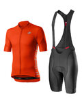 CASTELLI Kurzarm Radtrikot und Shorts - ENTRATA - Rot/Schwarz