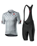 CASTELLI Kurzarm Radtrikot und Shorts - AVANTI II - Schwarz/Grau