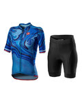 CASTELLI Kurzarm Radtrikot und Shorts - CLIMBER'S 2.0 - Blau/Schwarz