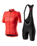 CASTELLI Kurzarm Radtrikot und Shorts - GRADIENT LADY - Schwarz/Rosa