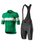 CASTELLI Kurzarm Radtrikot und Shorts - LA MITICA - Grün/Schwarz