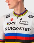 CASTELLI Kurzarm Fahrradtrikot - QUICK-STEP 2022 COMPETIZIONE - Regenbogen/Weiß