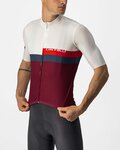 CASTELLI Kurzarm Fahrradtrikot - A BLOCCO - Beige/bordeaux/Rot/Blau