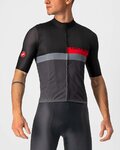 CASTELLI Kurzarm Fahrradtrikot - A BLOCCO - Schwarz/Grau/Rot