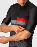 CASTELLI Kurzarm Fahrradtrikot - A BLOCCO - Schwarz/Grau/Rot