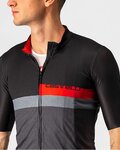 CASTELLI Kurzarm Fahrradtrikot - A BLOCCO - Schwarz/Grau/Rot