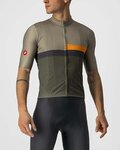 CASTELLI Kurzarm Fahrradtrikot - A BLOCCO - Grau/Orange/Grün