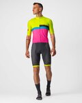 CASTELLI Kurzarm Fahrradtrikot - A BLOCCO  - Schwarz/Rosa/Blau/Gelb