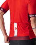 CASTELLI Kurzarm Fahrradtrikot - ENTRATA VI - bordeaux/Rot