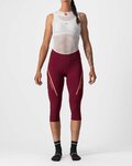 CASTELLI 3/4 lange Fahrradhose ohne Träger - VELOCISSIMA 3 LADY  - Rosa/bordeaux