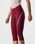 CASTELLI 3/4 lange Fahrradhose ohne Träger - VELOCISSIMA 3 LADY  - Rosa/bordeaux