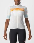 CASTELLI Kurzarm Fahrradtrikot - FENICE LADY - Elfenbein/Orange