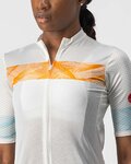 CASTELLI Kurzarm Fahrradtrikot - FENICE LADY - Elfenbein/Orange