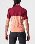 CASTELLI Kurzarm Fahrradtrikot - VELOCISSIMA LADY - bordeaux/Rosa