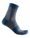 CASTELLI Klassische Fahrradsocken - VELOCISSIMA 12 LADY - Grau/Blau