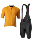 CASTELLI Kurzarm Radtrikot und Shorts - ENDURANCE ELITE - Orange/Schwarz
