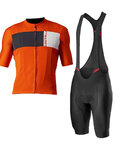 CASTELLI Kurzarm Radtrikot und Shorts - PROLOGO VII - Elfenbein/Schwarz/Orange