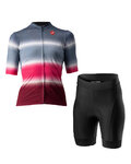 CASTELLI Kurzarm Radtrikot und Shorts - DOLCE LADY - Rot/Blau/Schwarz