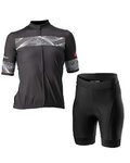 CASTELLI Kurzarm Radtrikot und Shorts - FENICE LADY - Schwarz/Weiß