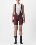 CASTELLI Kurze Fahrradhose mit Trägern - PRIMA LADY - bordeaux