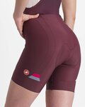 CASTELLI Kurze Fahrradhose mit Trägern - PRIMA LADY - bordeaux