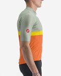 CASTELLI Kurzarm Fahrradtrikot - A BLOCCO - Orange/bordeaux/Grün/Gelb