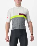 CASTELLI Kurzarm Fahrradtrikot - A BLOCCO - bordeaux/Grau/Gelb/Elfenbein