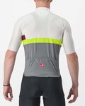 CASTELLI Kurzarm Fahrradtrikot - A BLOCCO - bordeaux/Grau/Gelb/Elfenbein