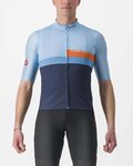 CASTELLI Kurzarm Fahrradtrikot - A BLOCCO - Blau/Orange
