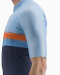 CASTELLI Kurzarm Fahrradtrikot - A BLOCCO - Blau/Orange