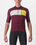 CASTELLI Kurzarm Fahrradtrikot - PROLOGO VII - Gelb/Elfenbein/bordeaux
