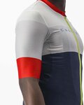 CASTELLI Kurzarm Fahrradtrikot - SEZIONE - Elfenbein/Blau/Rot