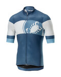CASTELLI Kurzarm Fahrradtrikot - RUOTA - Blau/Weiß