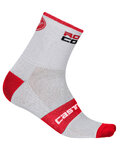 CASTELLI Klassische Fahrradsocken - ROSSO CORSA 9 - Weiß/Rot