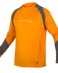 Langarm Fahrradtrikot für den Sommer - MT500 BURNER SUMMER - Grau/Orange