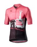 CASTELLI Kurzarm Fahrradtrikot - HUNGARY BIG START - Rosa/Schwarz/Weiß