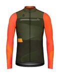 GOBIK Langarm Fahrradtrikot für den Winter - SUPERCOBBLE - Orange/Grün